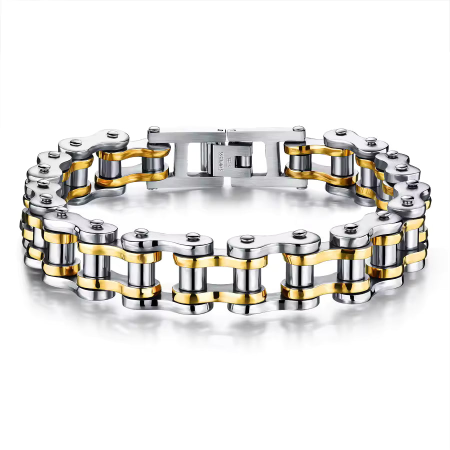RiderChainz™- Brazalete Dorado Con Plateado