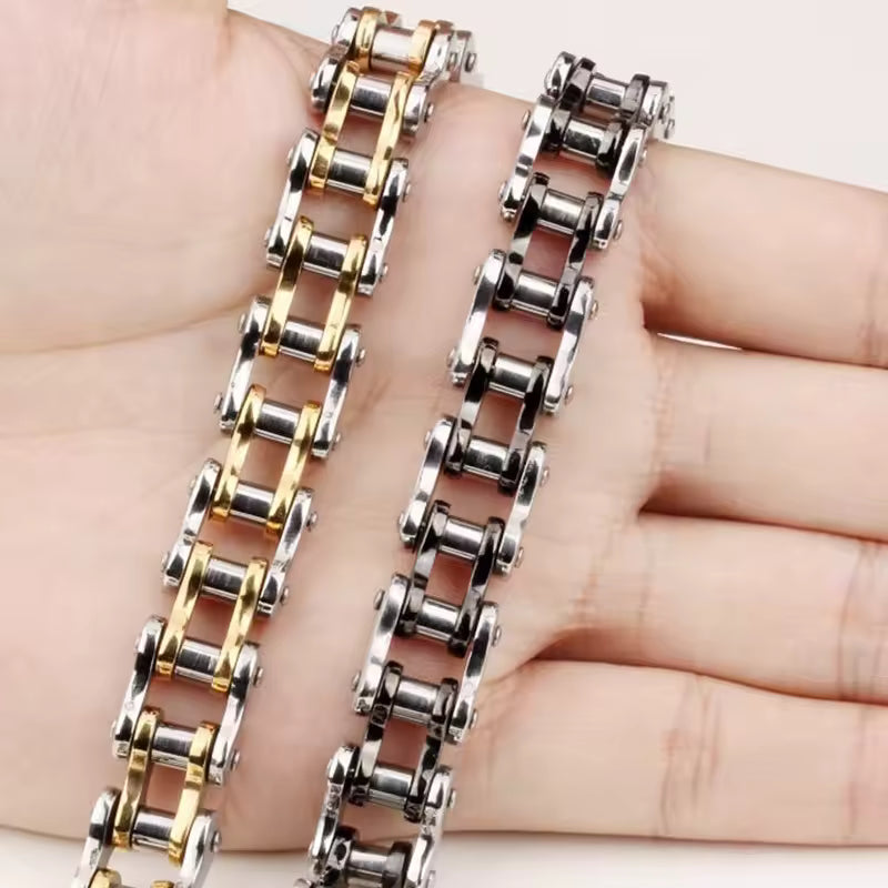 RiderChainz™- Brazalete Dorado Con Plateado