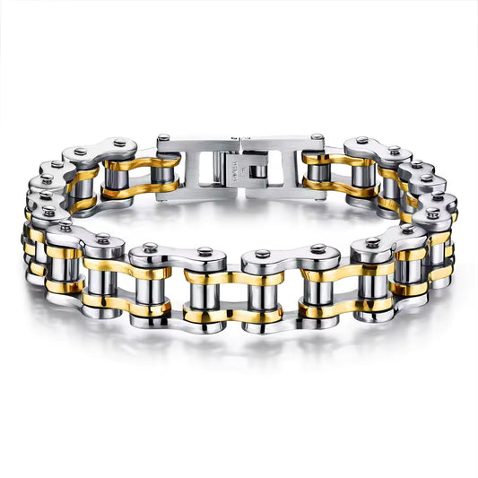 RiderChainz™- Brazalete Dorado Con Plateado